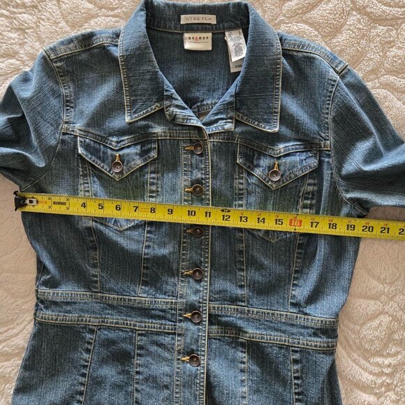 Axcess Liz Claiborne Stretch Denim Jean Jacket Women's Large Blue NICE! - Picture 10 of 11